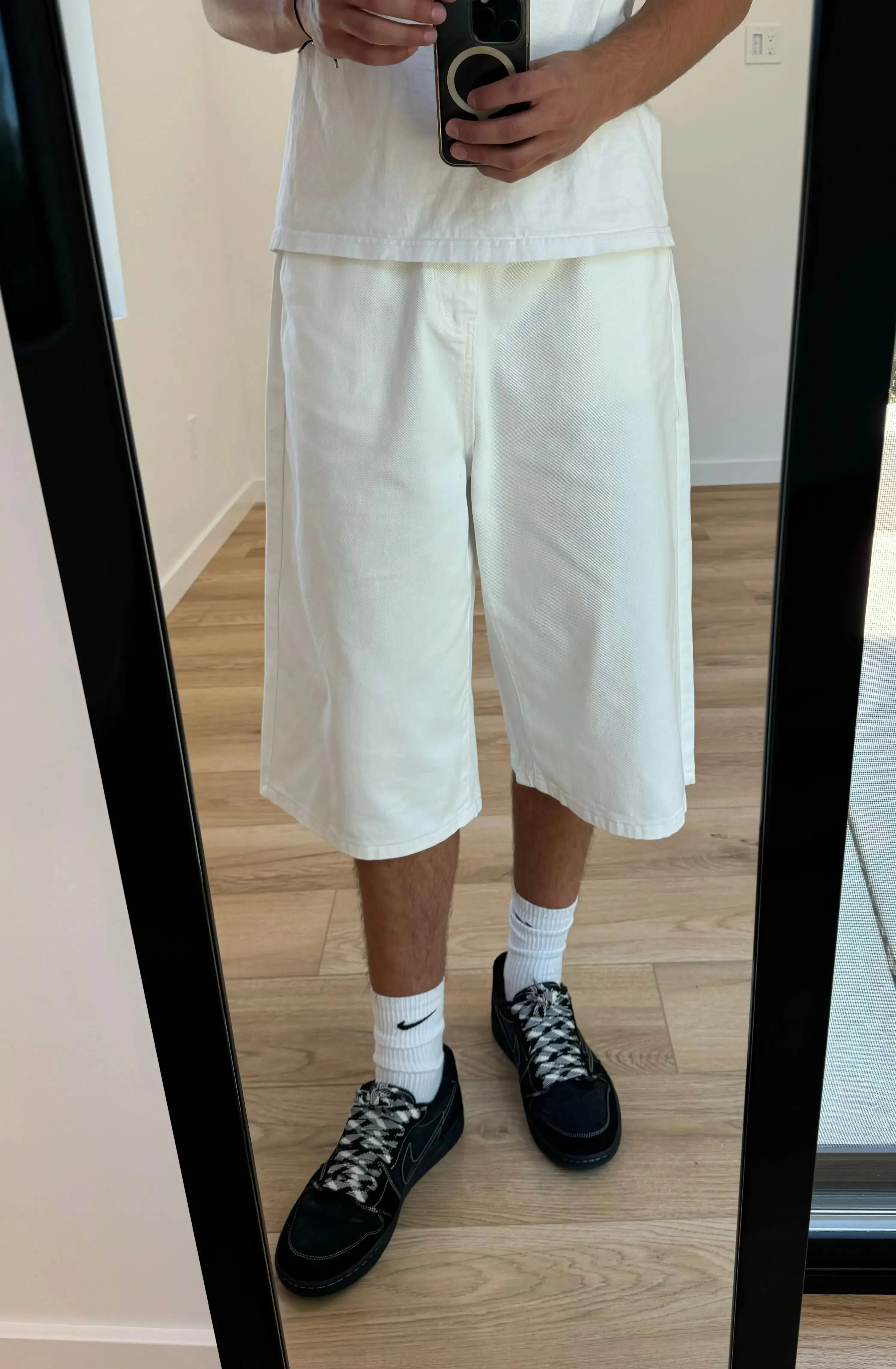 White Baggy Long Jorts