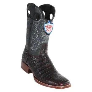 Wild West Boots #28248218 Men's | Color Black Cherry | Men's Wild West Square Toe Caiman Belly Boots Handcrafted