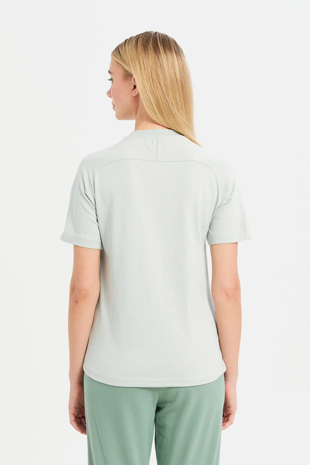 Women Mint Oversize Printed T-Shirt