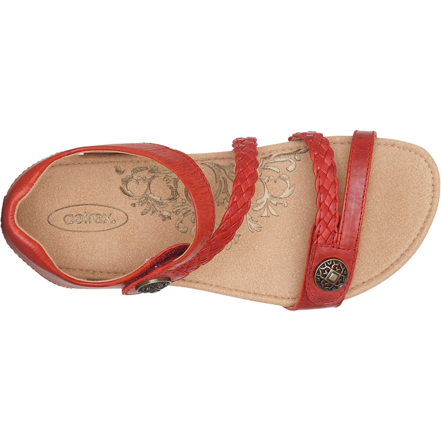 Women's Aetrex Jillian Red Leather