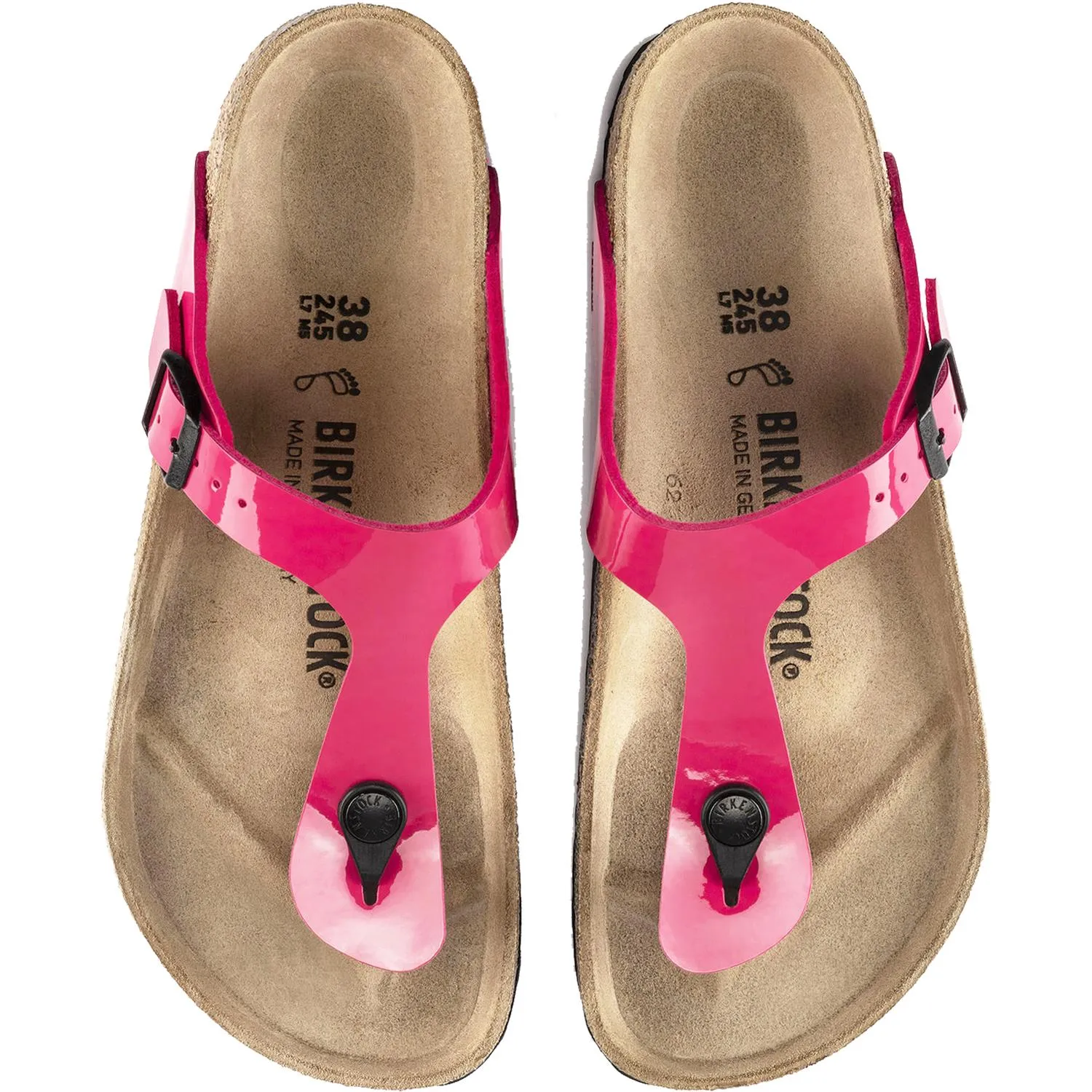 Women's Birkenstock Gizeh Fuchsia Tulip Birko-Flor Patent