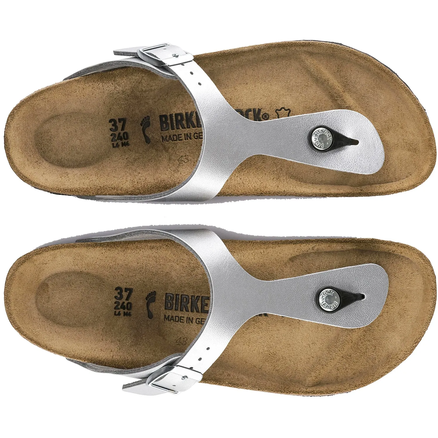 Women's Birkenstock Gizeh Silver Birko-Flor