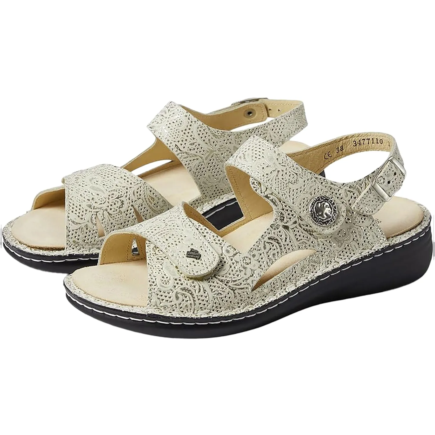 Women's Finn Comfort Barbuda Finn Mellow Champagne Garden Leather