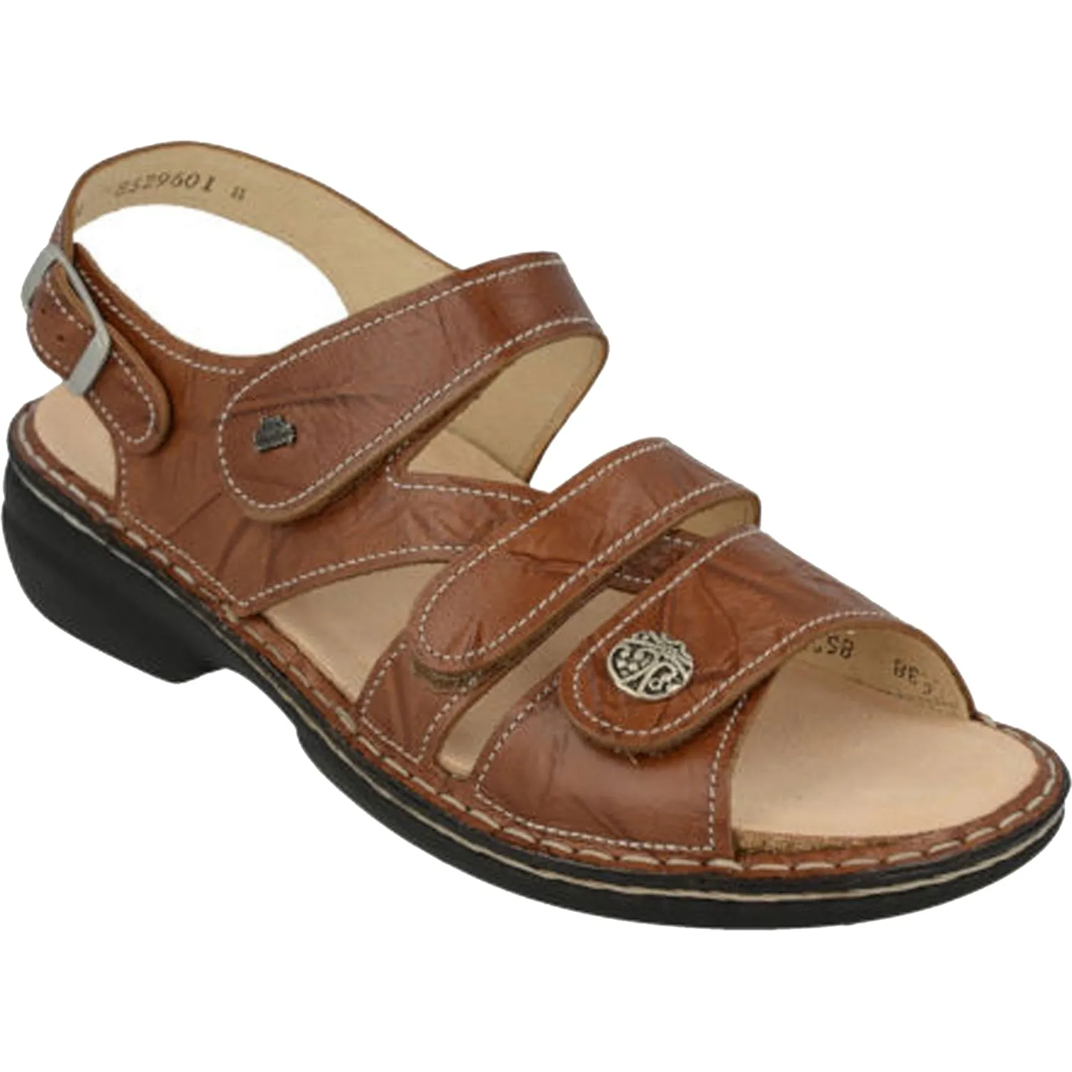 Women's Finn Comfort Gomera Soft Cognac Plisseelight Leather