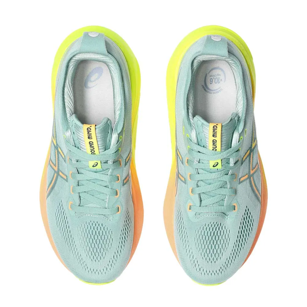 Women's Gel-Kayano 31 Paris Running Shoe - Light Celadon/Safety Yellow - Regular (B)