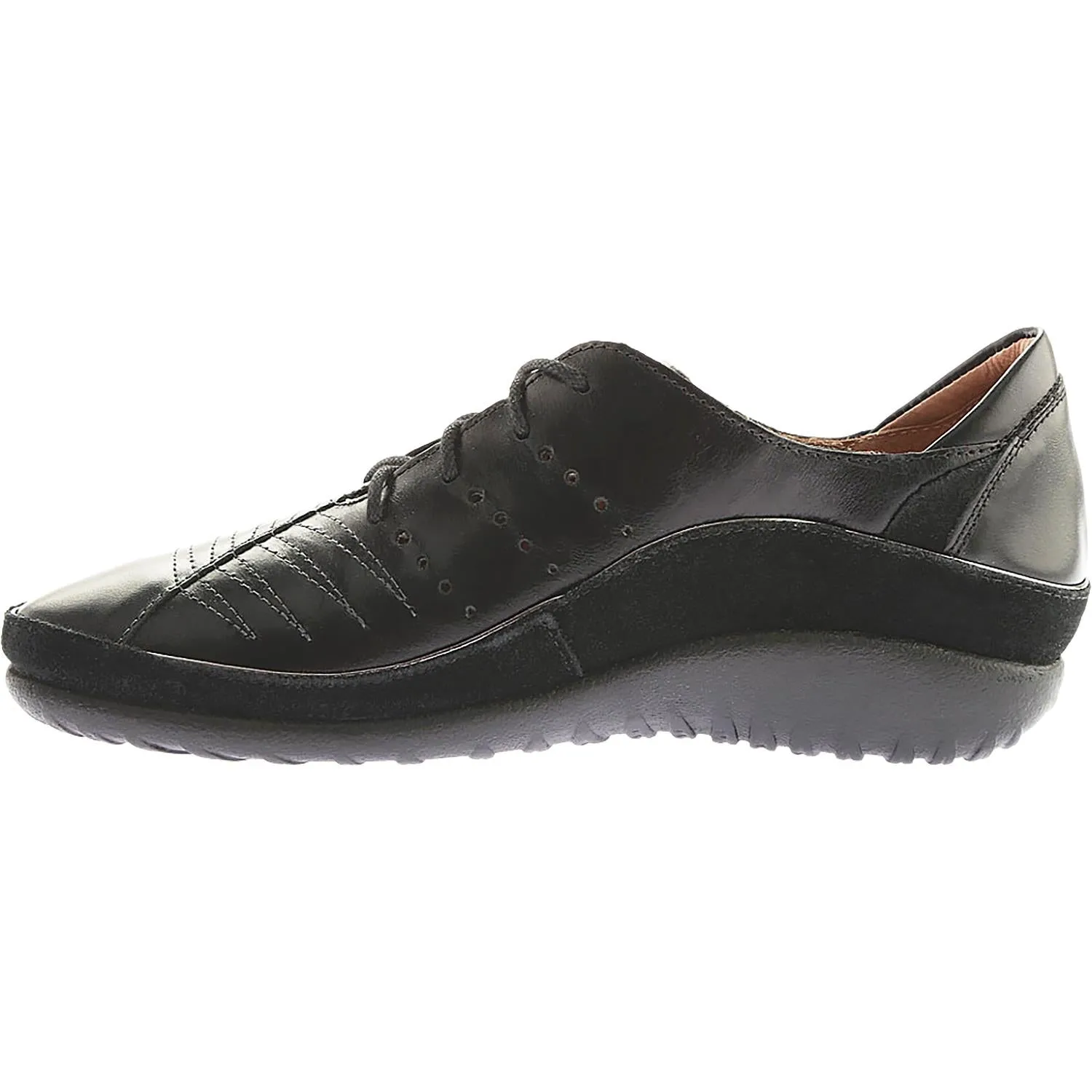 Women's Naot Kumara Black Madras Leather/Black Suede