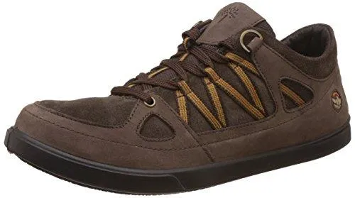 Woodland Men's Dark Brown Leather Sneakers - 7 UK/India (41 EU)