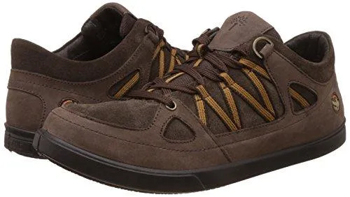 Woodland Men's Dark Brown Leather Sneakers - 7 UK/India (41 EU)