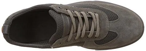 Woodland Men's Dark Grey Leather Sneakers - 8 UK/India (42 EU)